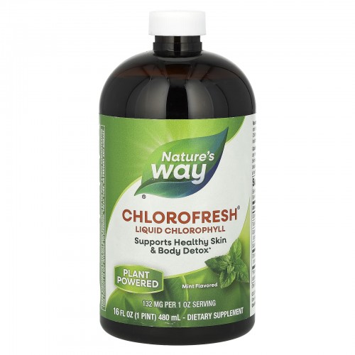 Nature's Way, Chlorofresh, жидкий хлорофилл, с ароматом мяты, 132 мг, 473,2 мл Nature's Way, Chlorofresh, жидкий хлорофилл, с ароматом мяты, 132 мг, 473,2 мл